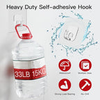 Large Adhesive Hooks, 33lb Heavy Duty Utility Hooks - Image 2