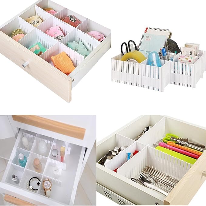 8pcs DIY Plastic Drawer Organizer Adjustable Drawer Dividers - Image 5