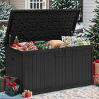 YITAHOME XXL 230 Gallon Large Deck Box,Outdoor Storage for Patio Furniture Cushions,Garden Tools with Flexible Divider,Waterproof,Lockable (Black) - Image 10
