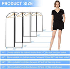 Garment Bags for Hanging Clothes 24'' x 55'' Coat Covers for Closet Foldable - Image 2