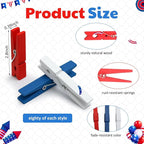 Weysat 240 Pcs 4th of July Colored Clothes Pins 2.9" Wooden Patriotic - Image 3