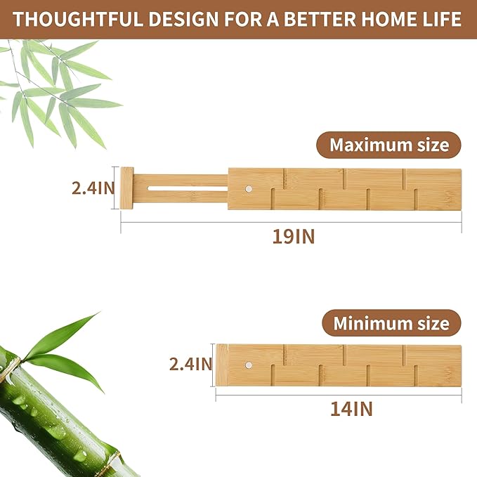 FILWH Bamboo Drawer Dividers - Image 7