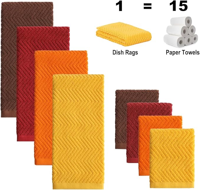 100% Cotton Kitchen Towels and Dishcloths Set - Image 2
