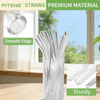 Piteno® 16-Pack Reusable Glass Straws Set, 8.5''x10MM, Milkshakes - Image 3