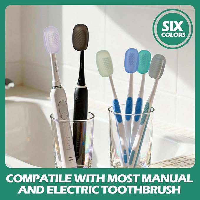 6 Packs Silicone Toothbrush Covers, Tooth Brush Cover Cap - Image 6