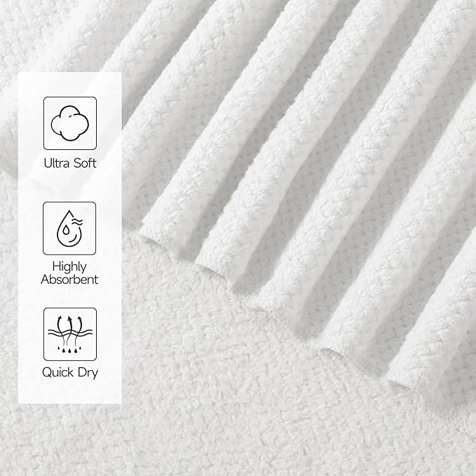 REDKISS 4 Pack Premium Bath Towels, Plush Coral Fleece Towels - Image 4