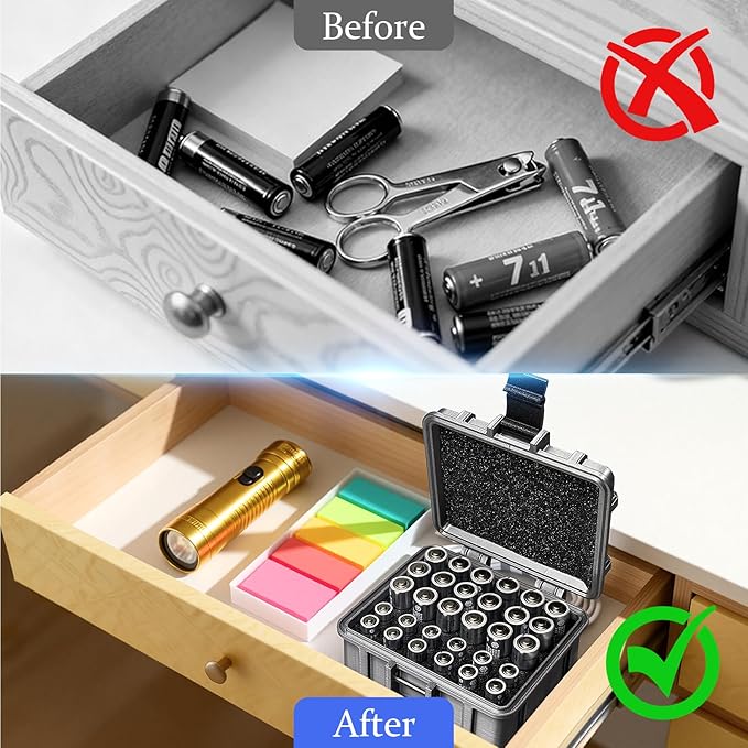 Battery Storage Case for 12 AA and 18 AAA Battery, 3D Printing PETG Waterproof - Image 4