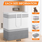 3 Pack Large Laundry Baskets, Laundry Hampers, Freestanding Waterproof - Image 2