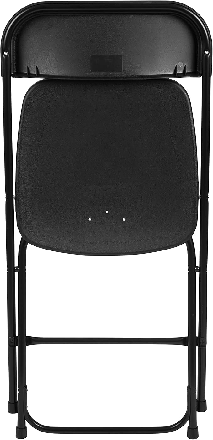 Flash Furniture Hercules Set of 10 Indoor/Outdoor Heavy-Duty Plastic Folding Chairs, Foldable Commercial Stacking Chairs with 650-lb. Static Weight Capacity, Black - Image 15
