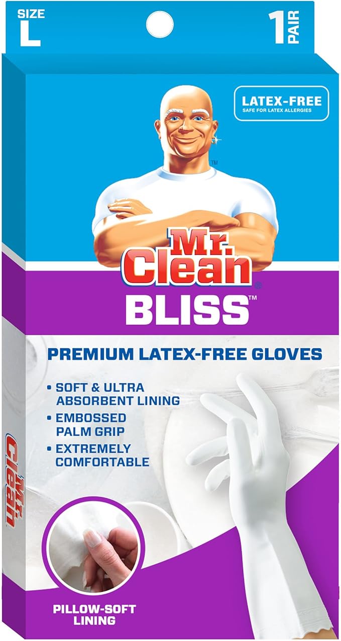 Mr. Clean Bliss Premium Reusable Latex-Free Vinyl Cleaning Gloves - Image 6