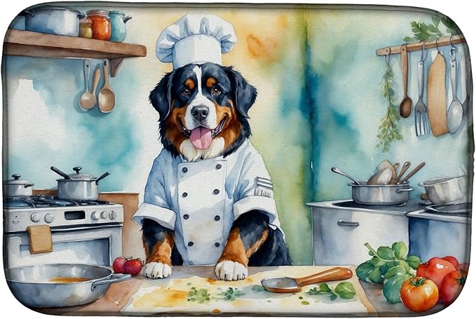 Caroline's Treasures DAC6207DDM Bernese Mountain Dog The Chef Dish Drying Mat by CarolinesTreasures
