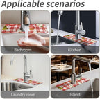 Kitchen Sink Splash Guard，Apple-on a checkered Faucet Mat Sink Gadgets-Super - Image 7