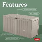 Keter Marvel Plus 71 Gallon Resin Outdoor Storage Box for Patio, Balcony & Garden – Weather‑Resistant Deck Box for Cushions, Pillows, Pool Floats & Tools, Beige - Image 4