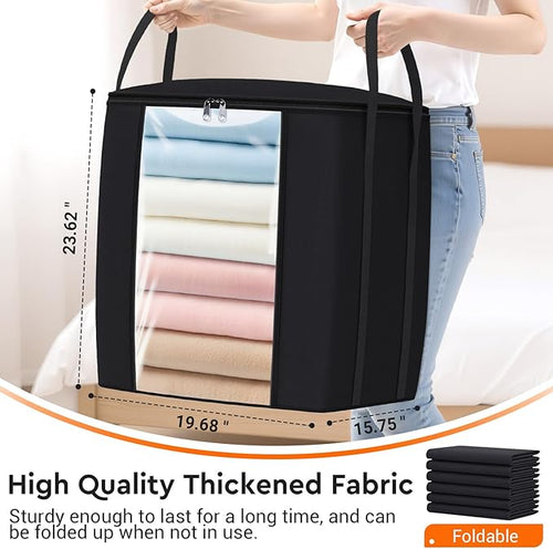 120L Extra Large Clothes Storage Bags, Foldable Blanket Storage and Organization - Image 2