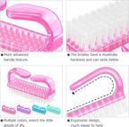 Handle Grip Nail Brush, Hand Fingernail Brush Cleaner Scrubbing Kit Pedicure - Image 5