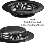 2 Pcs Black Stainless Steel Mesh Sink Drain Strainer, 3.54" Top/2.16" Kitchen - Image 6