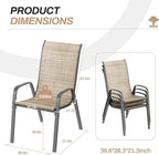 TLSUNNY Patio Chairs, Stackable Textilene Outdoor Dining Furniture for All Weather, with 17.7″ Wide Seat & Metal Frame, for Garden, Backyard, Deck, Restaurant, Poolside (8, Brown, 26.4″) - Image 3