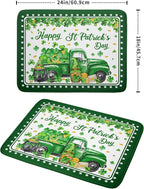 Shamrock Gnome Truck Dish Drying Mat Lucky Clover Dish Drainer Mat 18x24 inch - Image 2