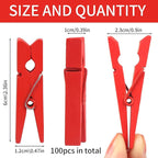 KIMOBER 100PCS Wooden Clothespins, Mixed Colored Craft Peg Pins Clips - Image 2