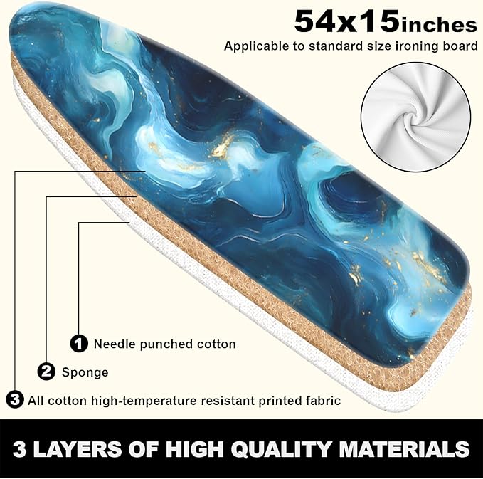 Ironing Board Cover 15x54 Inch- Standard Cotton Cover - Image 3