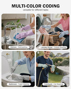 Rubber Cleaning Dishwashing Gloves 4 Pairs Reusable Kitchen Glove - Image 4