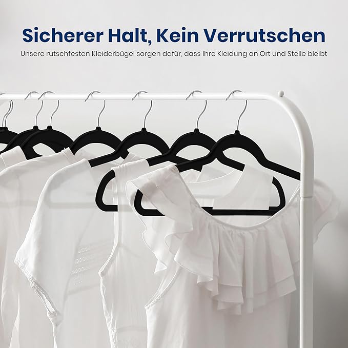 SereneLife Premium Non-Slip Velvet Hangers-Space Saving Heavy Duty Slim Suit - Image 6