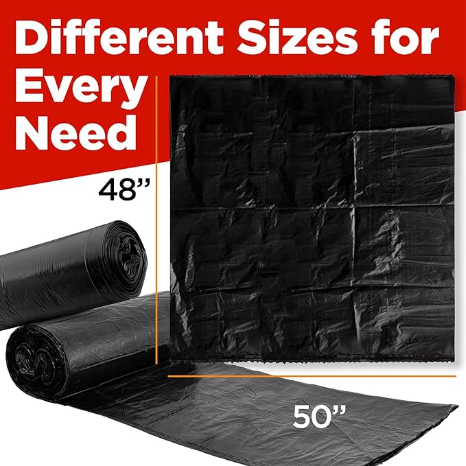 ToughBag 64-65 Gallon Trash Bags Heavy Duty, 50 x 48” Large Black Garbage Bags - Image 2