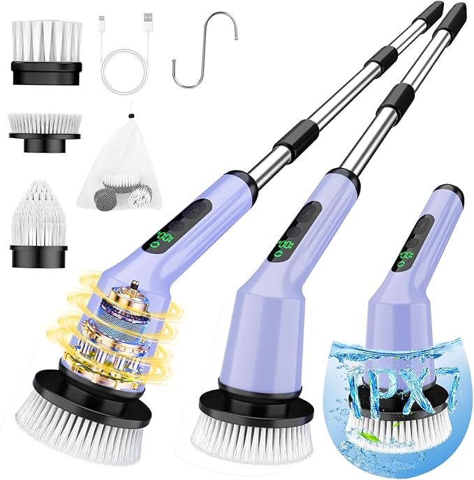 Electric Spin Scrubber for Cleaning Bathroom, Shower Scrubber Cordless Cleaning by CTMAST