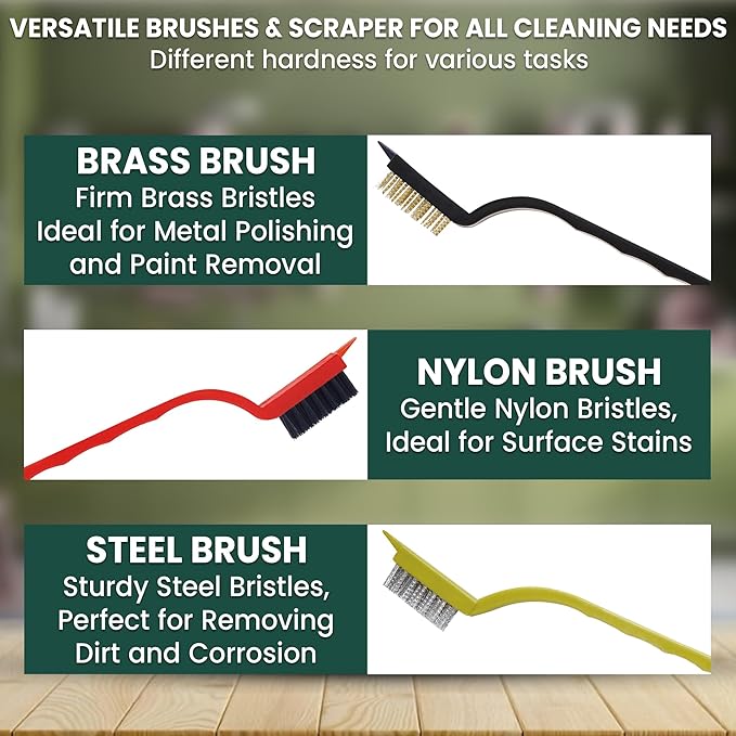8 Pcs Crevice Cleaning Brush Set – Hard Bristle Cleaning Tools - Image 5