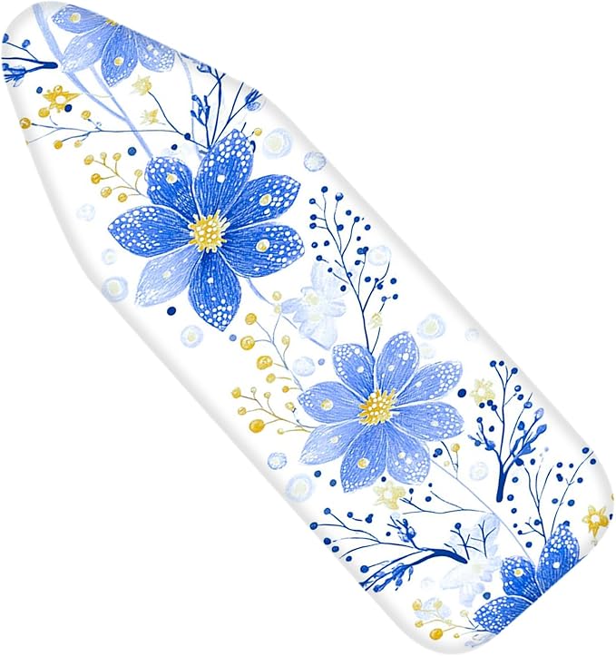 Nuxovilar Blue Flower & Yellow Bud Ironing Board Cover, 15 * 54inch, Fit Most by Nuxovilar