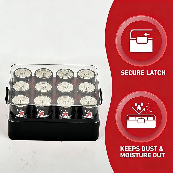 ALCYON Battery Organizer Storage Case, Battery Vault Box Container - Image 5