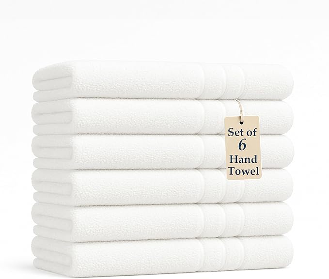 White Hand Towels for Bathroom by CasaPlatino
