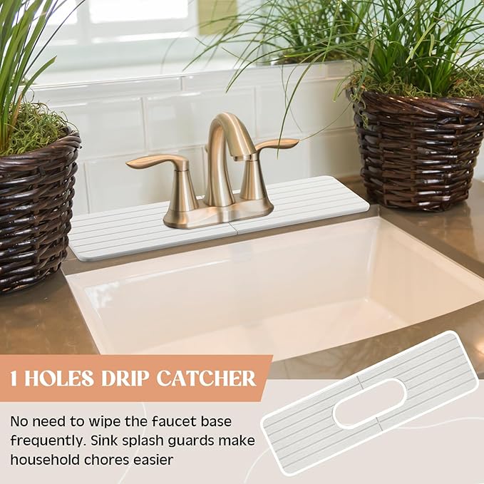 Faucet Mat Sink Splash Guard Oval and Round Splash Tap Pad Diatomite Stone - Image 6