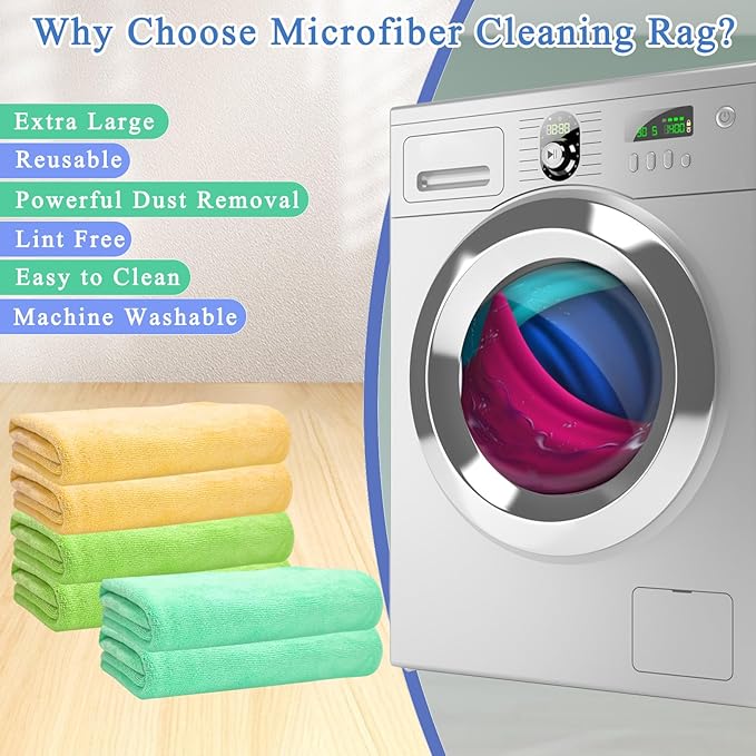 6 Pcs Extra Large Microfiber Cleaning Cloth, Microfiber Towels - Image 4