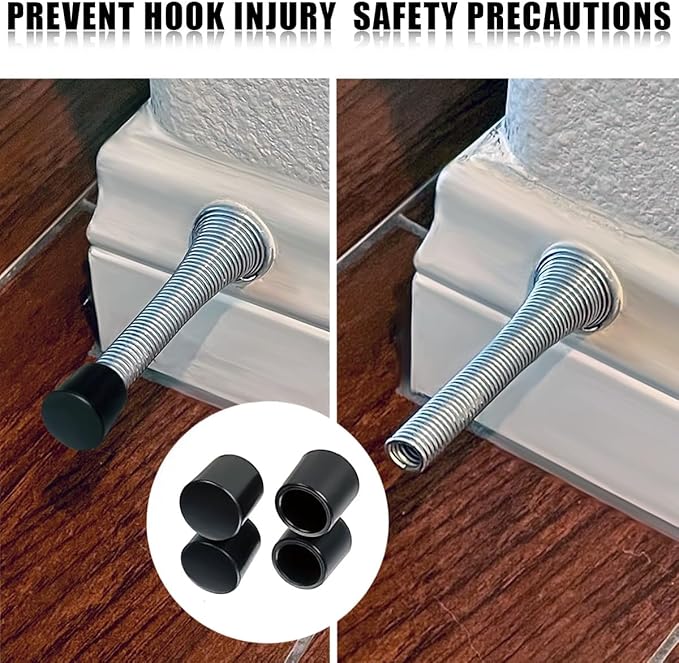 20 PCS Black Door Stop Caps, 0.39 Inch Rubber Tips, Door Stopper Protection - Image 3