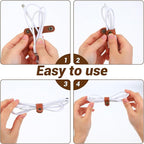 10pcs Leather Cord Organizer Straps Travel Cord Leather Snap Brown PU Phone - Image 3