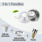 Tub Stopper Bathtub Drain Hair Catcher, 2 in 1 Bathtub Drain Stopper, Bathtub - Image 2