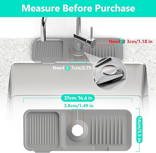 14.6'' Faucet Mat for Kitchen Sink Kitchen Sink Splash Guard Silicone Kitchen - Image 2