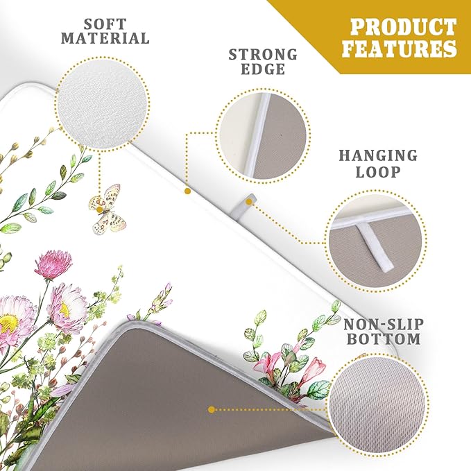 Aportt Spring Summer Floral Dish Drying Mat - Image 4
