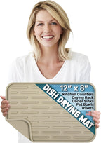 Large Silicone Dish Drying Mat for Kitchen Counter or Under Sink, Waterproof by LISH