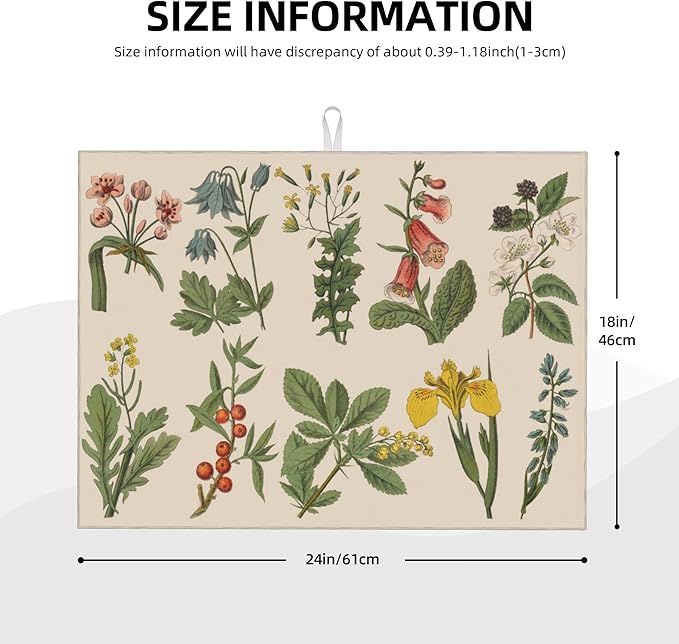 Plants Herbs Floral Dish Drying Mats - Image 2