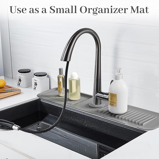 PoYang 24 Inch Faucet Mat for Kitchen Sink Splash Guard Behind Faucet, Sink - Image 7