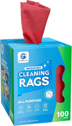 GLIMGLINT Red Microfiber Cleaning Cloth, 100 Pack Cleaning Rags, Ultra by Unknown