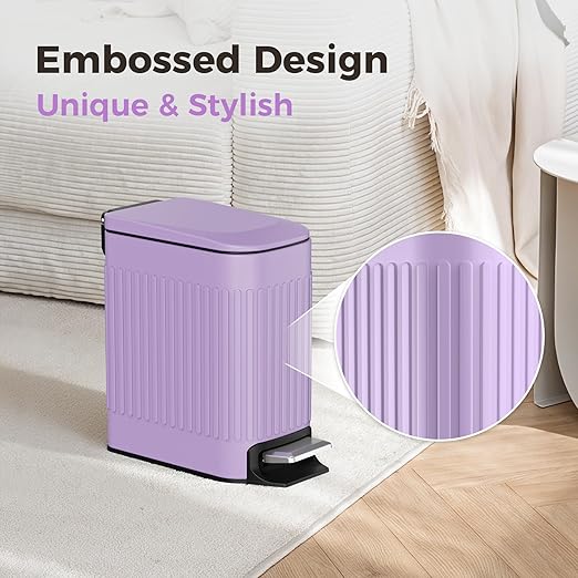 TrashAid Slim Bathroom Trash Can - Image 3