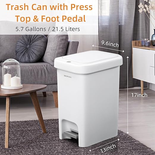MOPALL 21.5L/5.7Gal Slim Bathroom Trash Can - Image 7