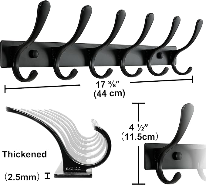 SKOLOO Heavy Duty Wall Mounted Coat Rack - Image 6