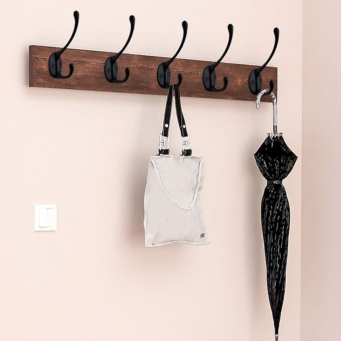 IBosins 10 Pack Dual Coat Hooks Wall Mounted - Image 5