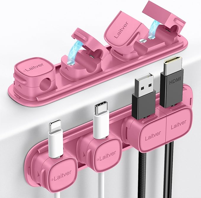 6 Pack Magnetic Cable Clips, Laitver Cord Organizer Holder Strong Adhesive Desk by Unknown
