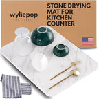 Stone Drying Mat for Kitchen Counter – Diatomaceous Earth Dish Drying Stone – by Wyliepop