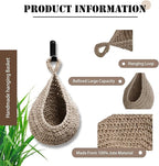 Hanging Fruit Basket Set of 3, Boho Wall Hanging Storage Basket - Image 3